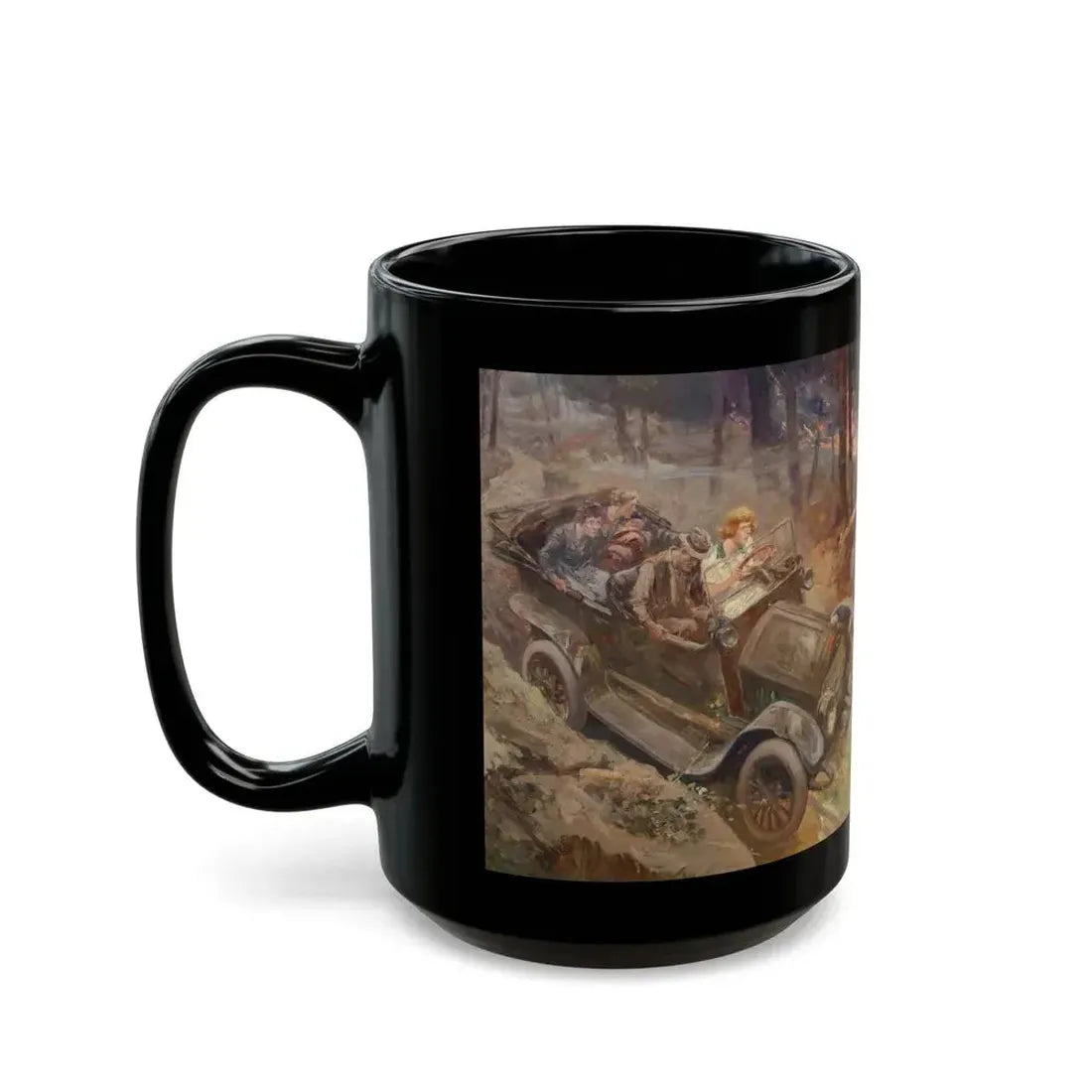Fleeing the Fire, 1923 - Black Coffee Mug - Go Mug Yourself