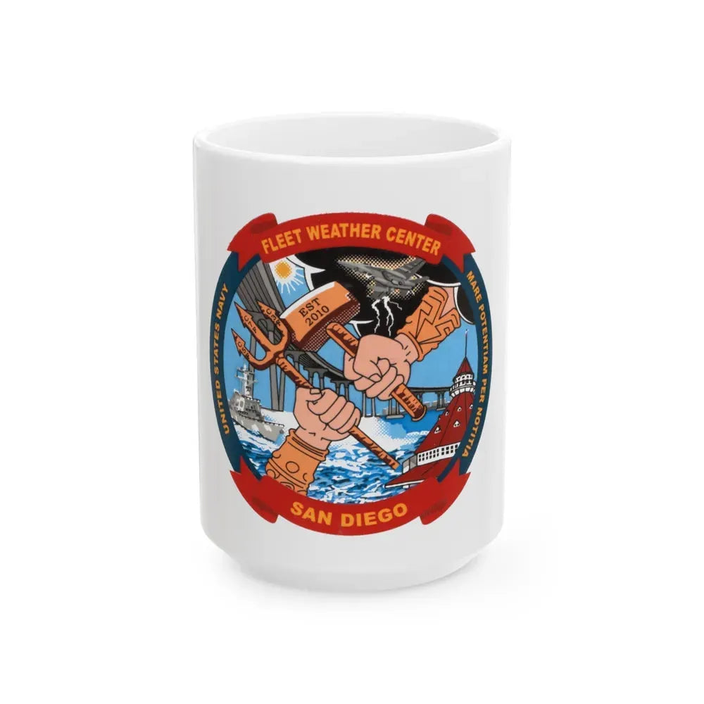 Fleet Weather Center San Diego (U.S. Navy) White Coffee Mug 15oz - Go Mug Yourself