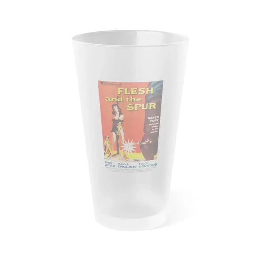 FLESH AND THE SPUR 1956 Movie Poster - Frosted Pint Glass 16oz 16oz Frosted - Go Mug Yourself