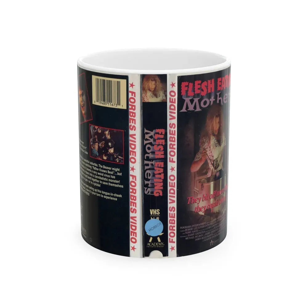 FLESH EATING MOTHERS (VHS COVER) - White Coffee Mug 11oz - Go Mug Yourself