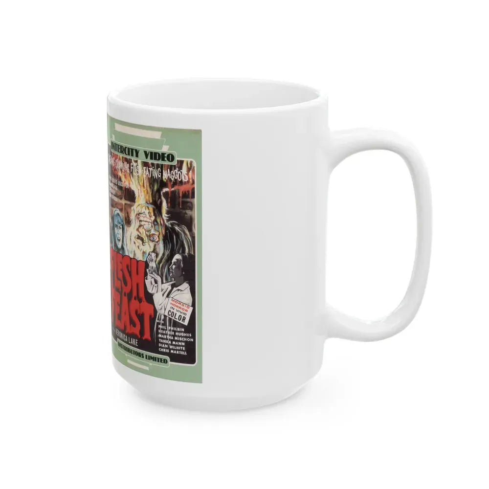 FLESH FEAST INTERCITY VIDEO (VHS COVER) - White Coffee Mug - Go Mug Yourself