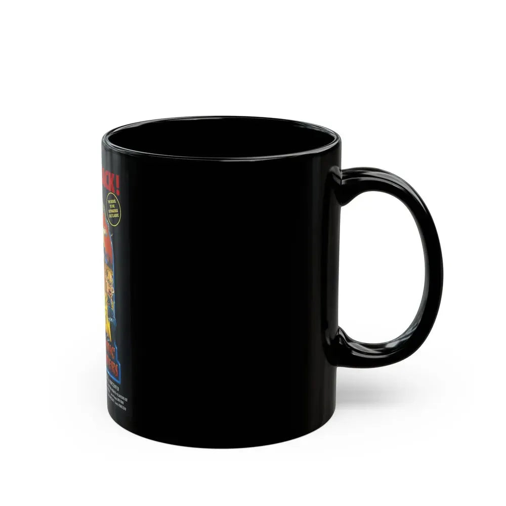 FLESH GORDON MEETS THE COSMIC CHEERLEADERS 1990 Movie Poster - Black Coffee Mug - Go Mug Yourself