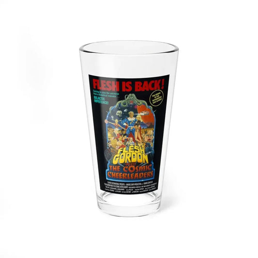 FLESH GORDON MEETS THE COSMIC CHEERLEADERS 1990 Movie Poster - Pint Glass 16oz 16oz - Go Mug Yourself