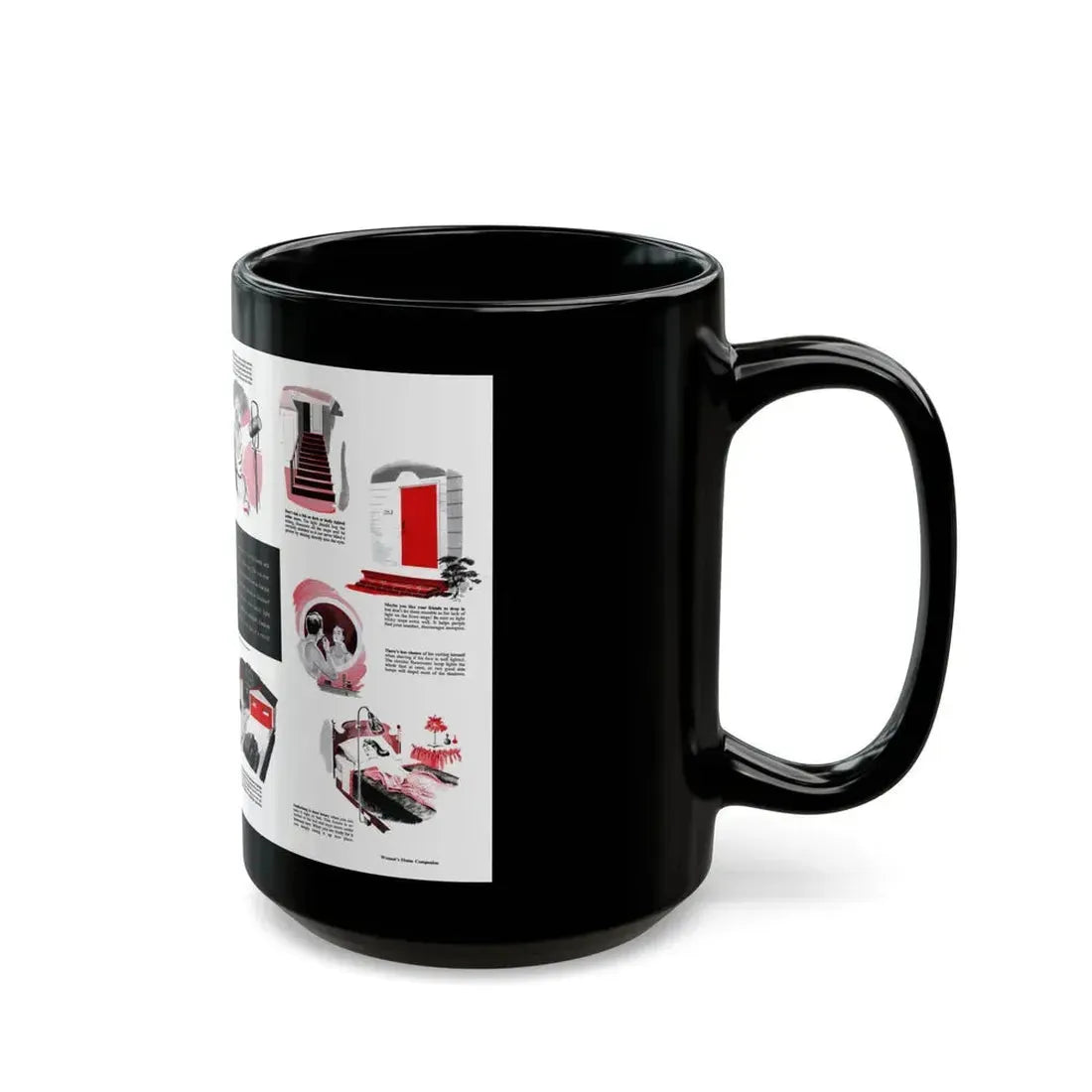 Flick a Switch, Woman's Home Companion, January 1948 - Black Coffee Mug - Go Mug Yourself