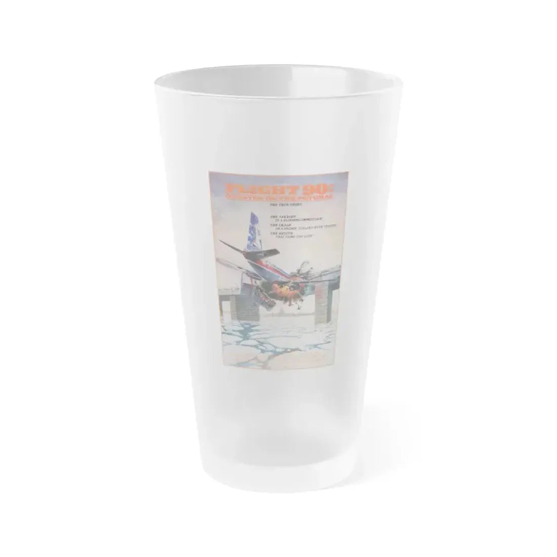 FLIGHT 90 1984 Movie Poster - Frosted Pint Glass 16oz 16oz Frosted - Go Mug Yourself