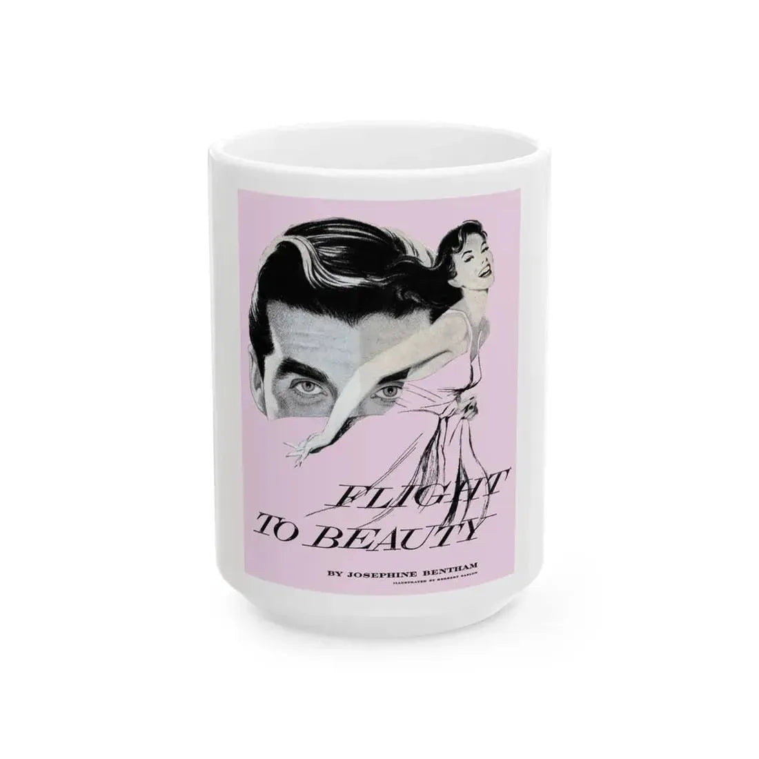 Flight To Beauty (1), Redbook, November, 1955 - White Coffee Mug 15oz - Go Mug Yourself