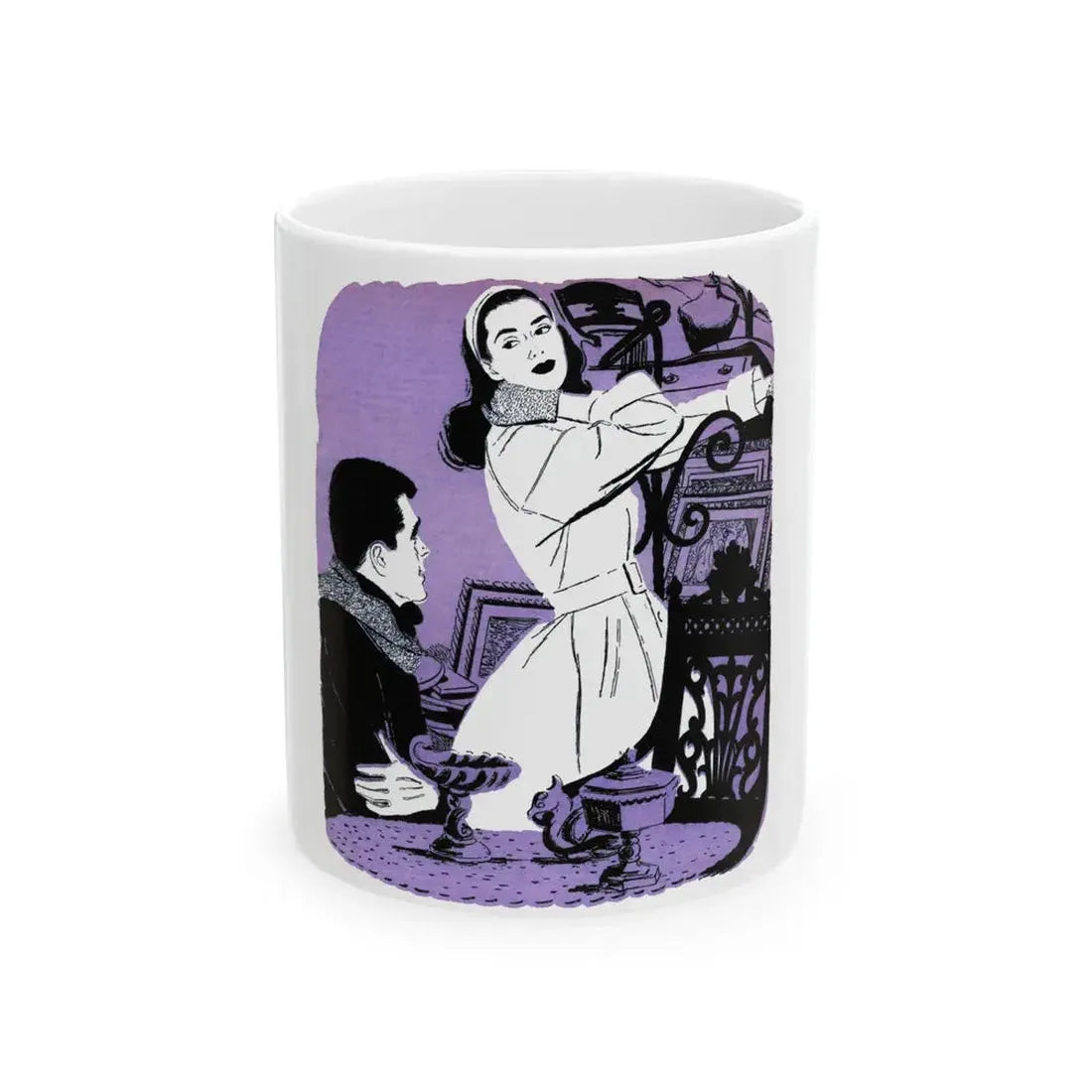 Flight To Beauty (2), Redbook, November, 1955 - White Coffee Mug 11oz - Go Mug Yourself