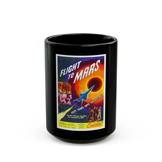 FLIGHT TO MARS 1951 Movie Poster - Black Coffee Mug 15oz - Go Mug Yourself