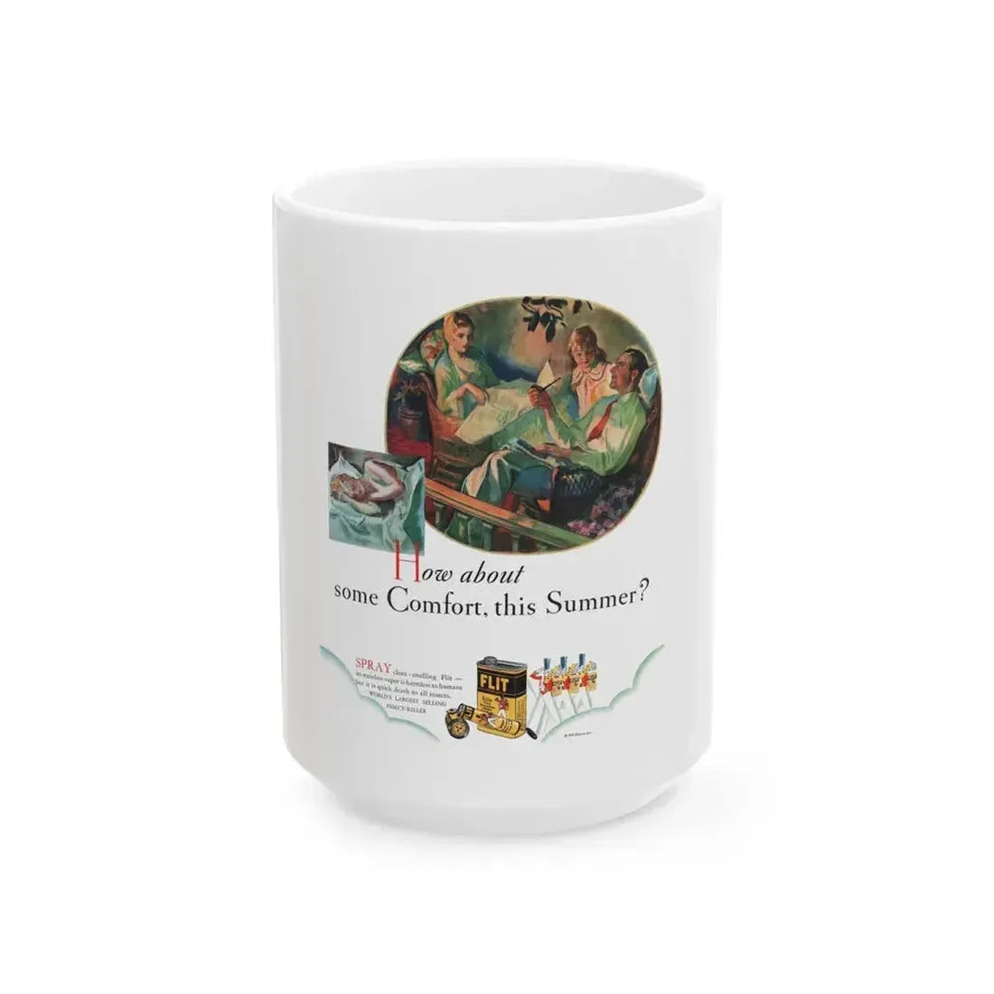 Flit ad, McCall's, August 1930 - White Coffee Mug 15oz - Go Mug Yourself