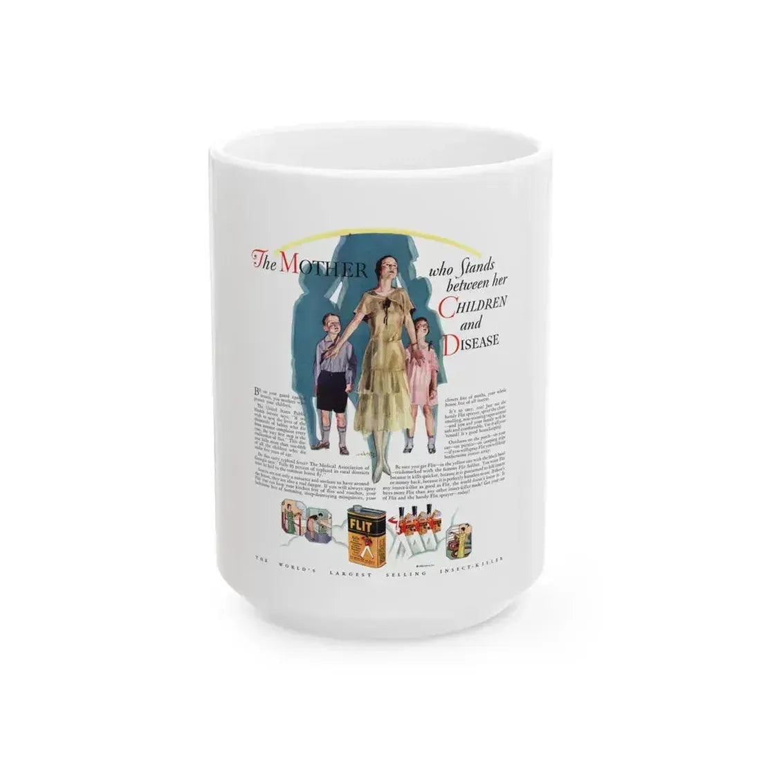 Flit ad, McCall's, July 1930 - White Coffee Mug 15oz - Go Mug Yourself