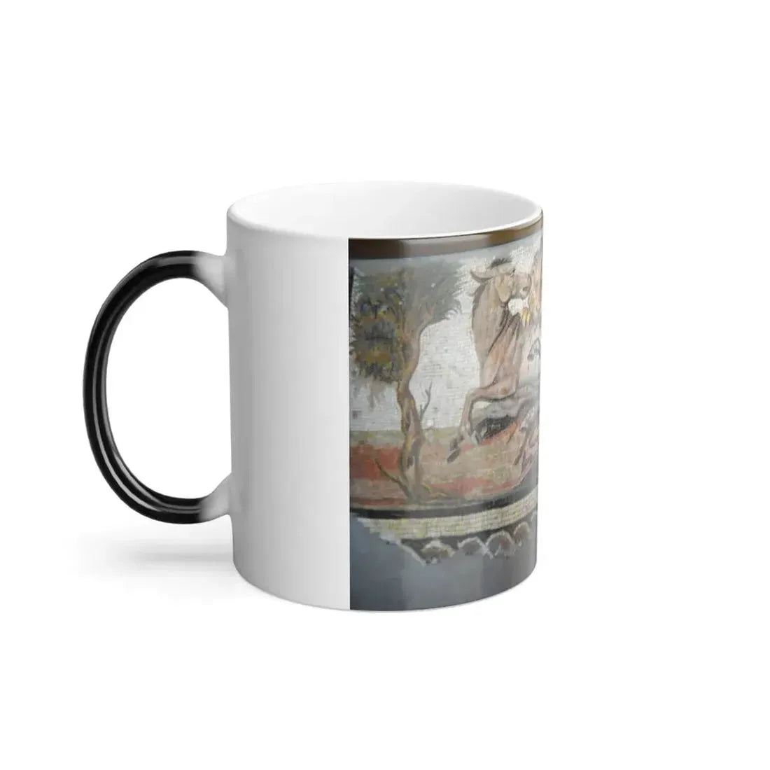 Floor Mosaic with a Lion Attacking an Onager (Roman, c AD 150) - Color Changing Mug 11oz - Go Mug Yourself
