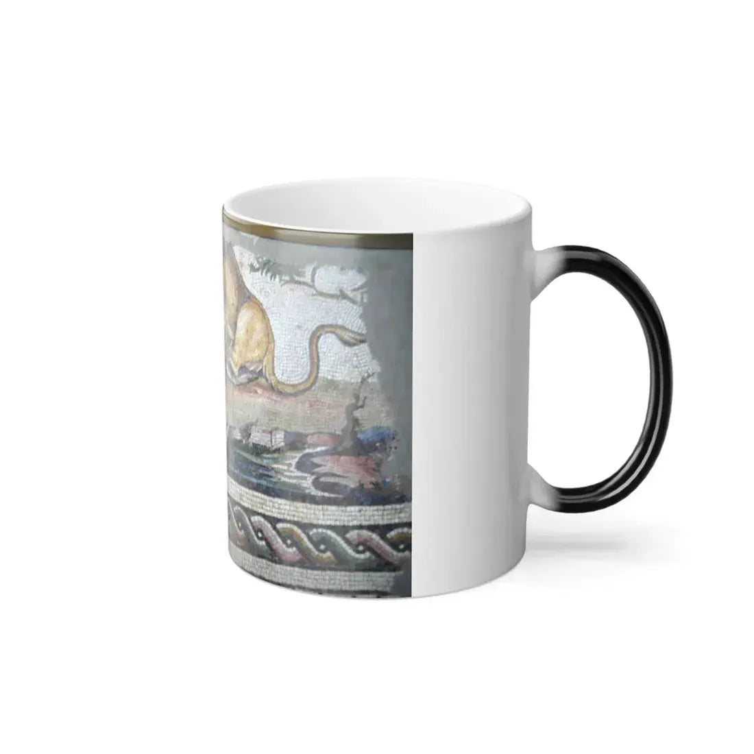 Floor Mosaic with a Lion Attacking an Onager (Roman, c AD 150) - Color Changing Mug 11oz - Go Mug Yourself