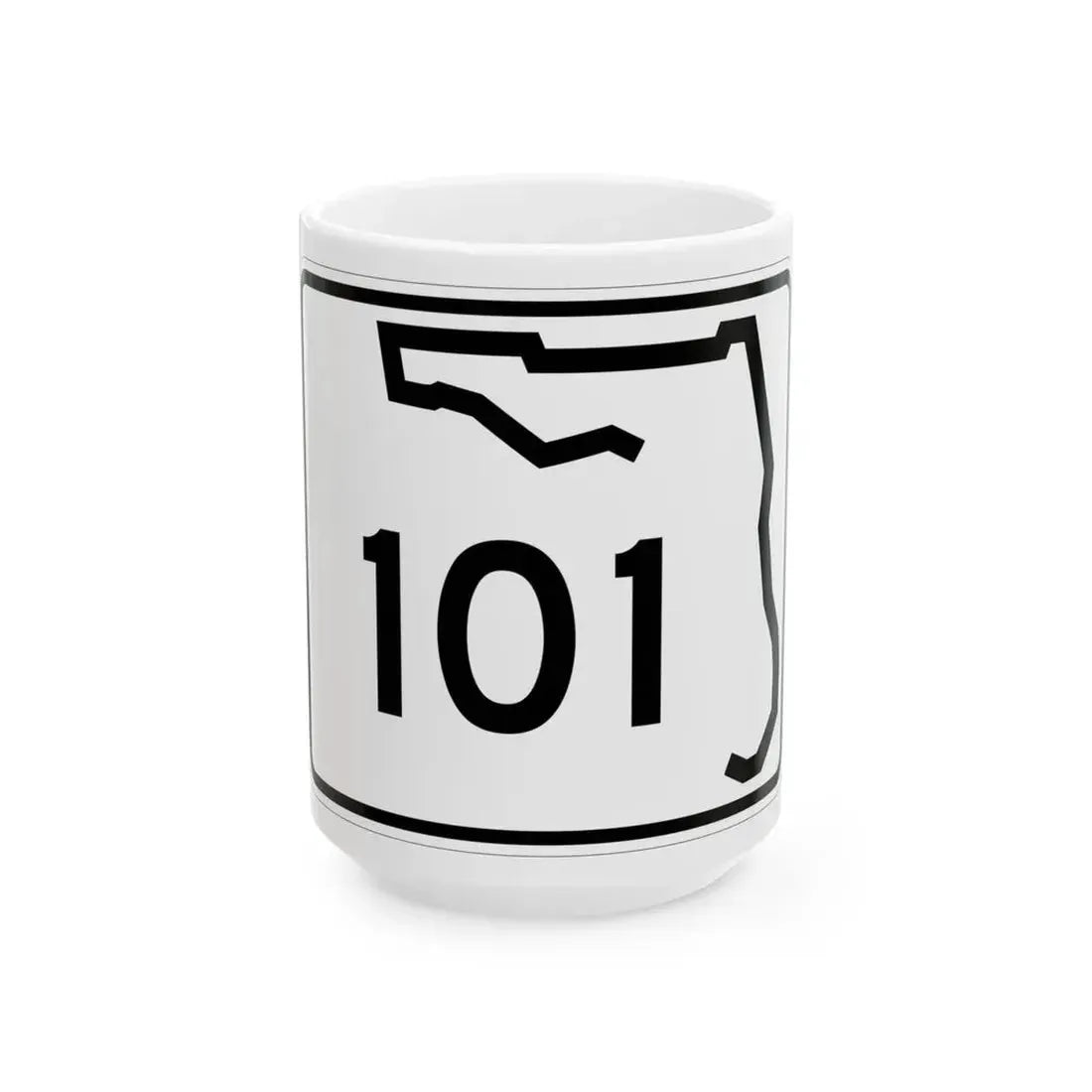 Florida 101 (Florida) (Road Sign) White Coffee Mug 15oz - Go Mug Yourself