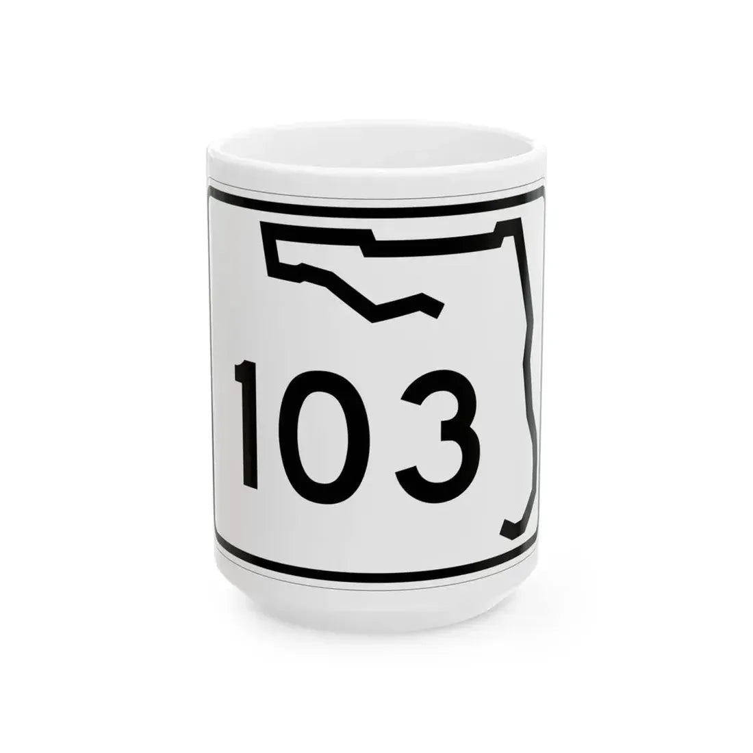 Florida 103 (Florida) (Road Sign) White Coffee Mug 15oz - Go Mug Yourself
