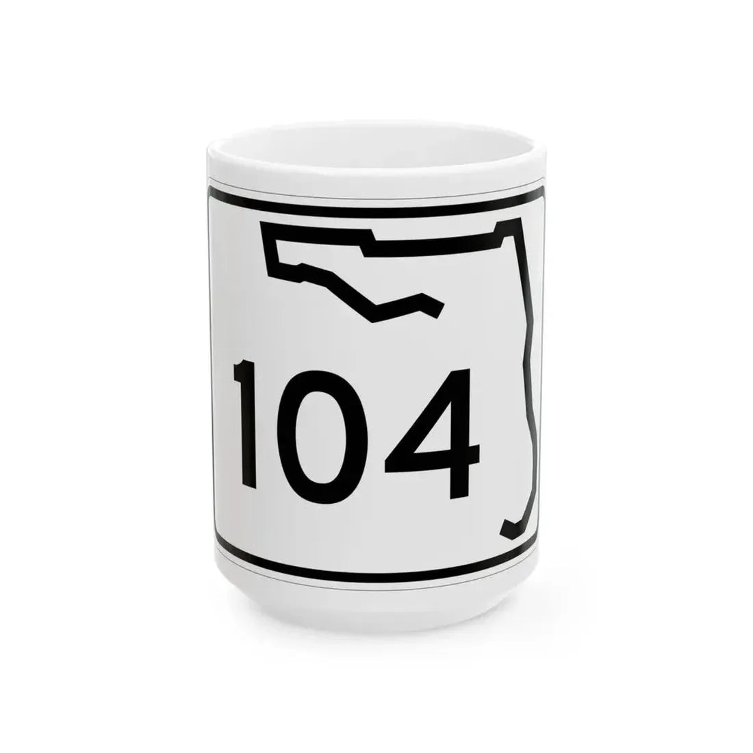 Florida 104 (Florida) (Road Sign) White Coffee Mug 15oz - Go Mug Yourself