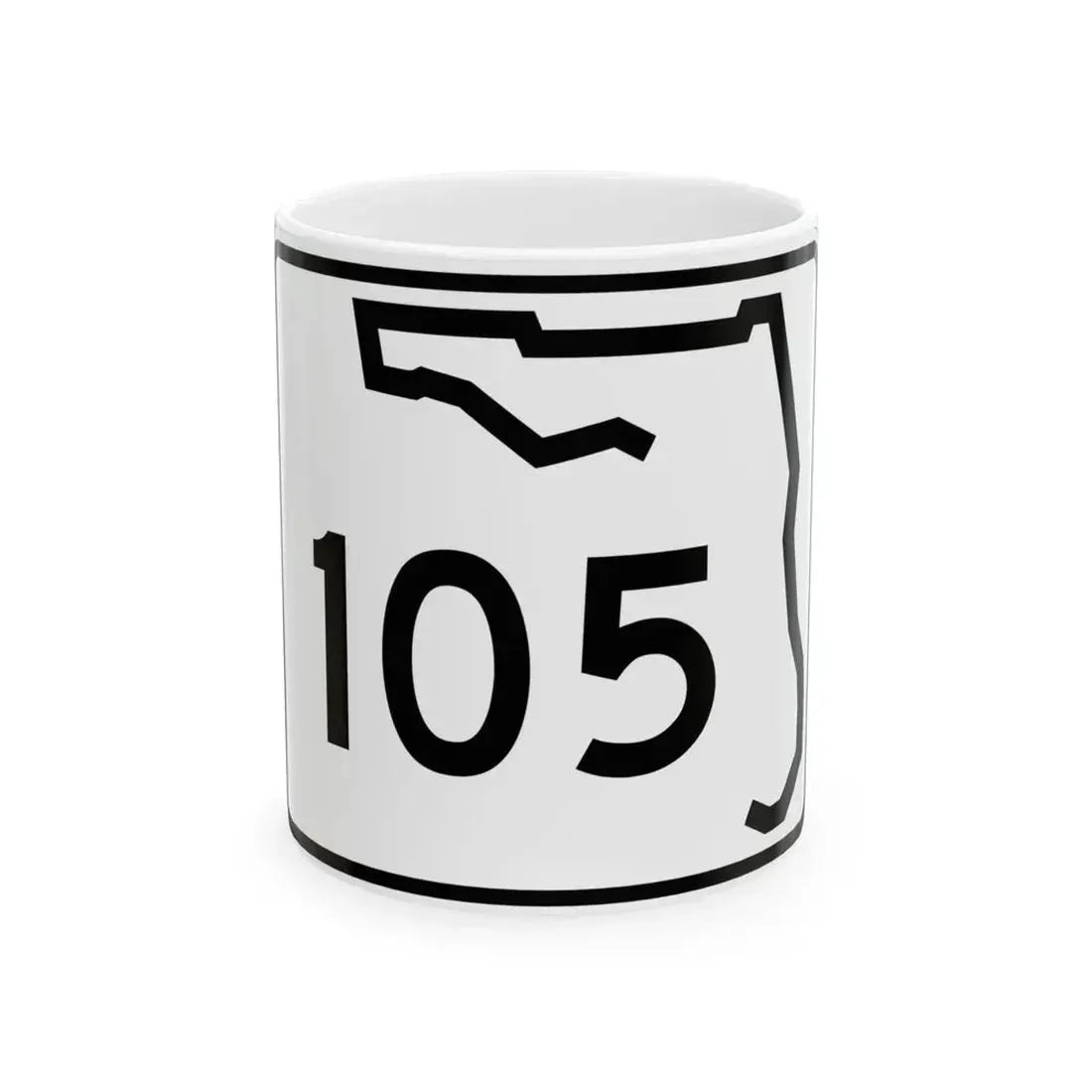 Florida 105 (Florida) (Road Sign) White Coffee Mug 11oz - Go Mug Yourself