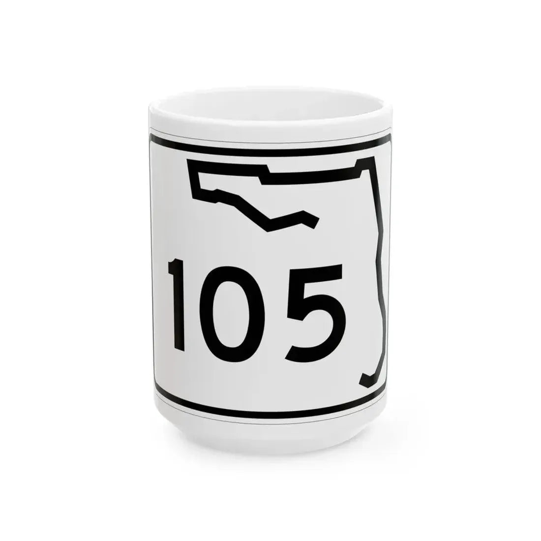 Florida 105 (Florida) (Road Sign) White Coffee Mug 15oz - Go Mug Yourself