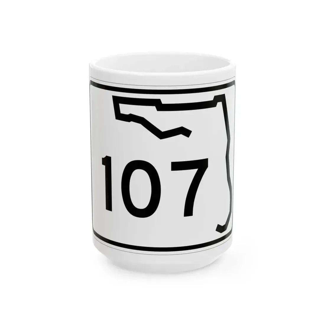 Florida 107 (Florida) (Road Sign) White Coffee Mug 15oz - Go Mug Yourself