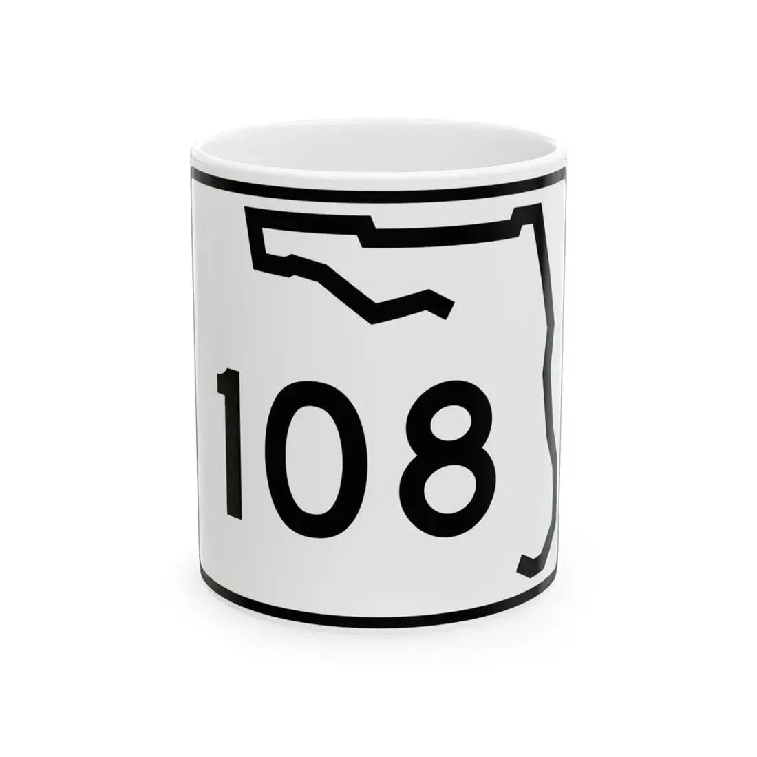 Florida 108 (Florida) (Road Sign) White Coffee Mug 11oz - Go Mug Yourself