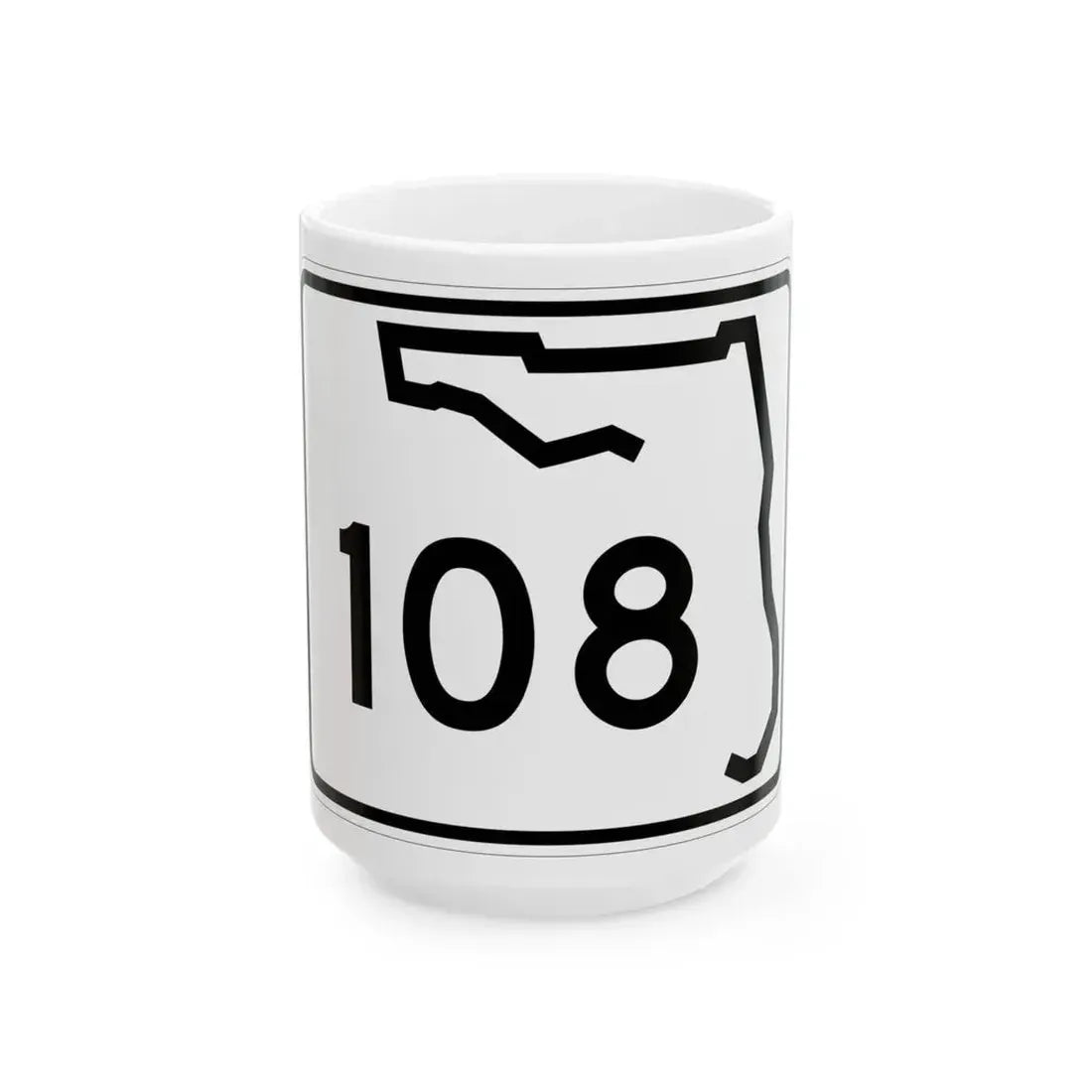 Florida 108 (Florida) (Road Sign) White Coffee Mug 15oz - Go Mug Yourself
