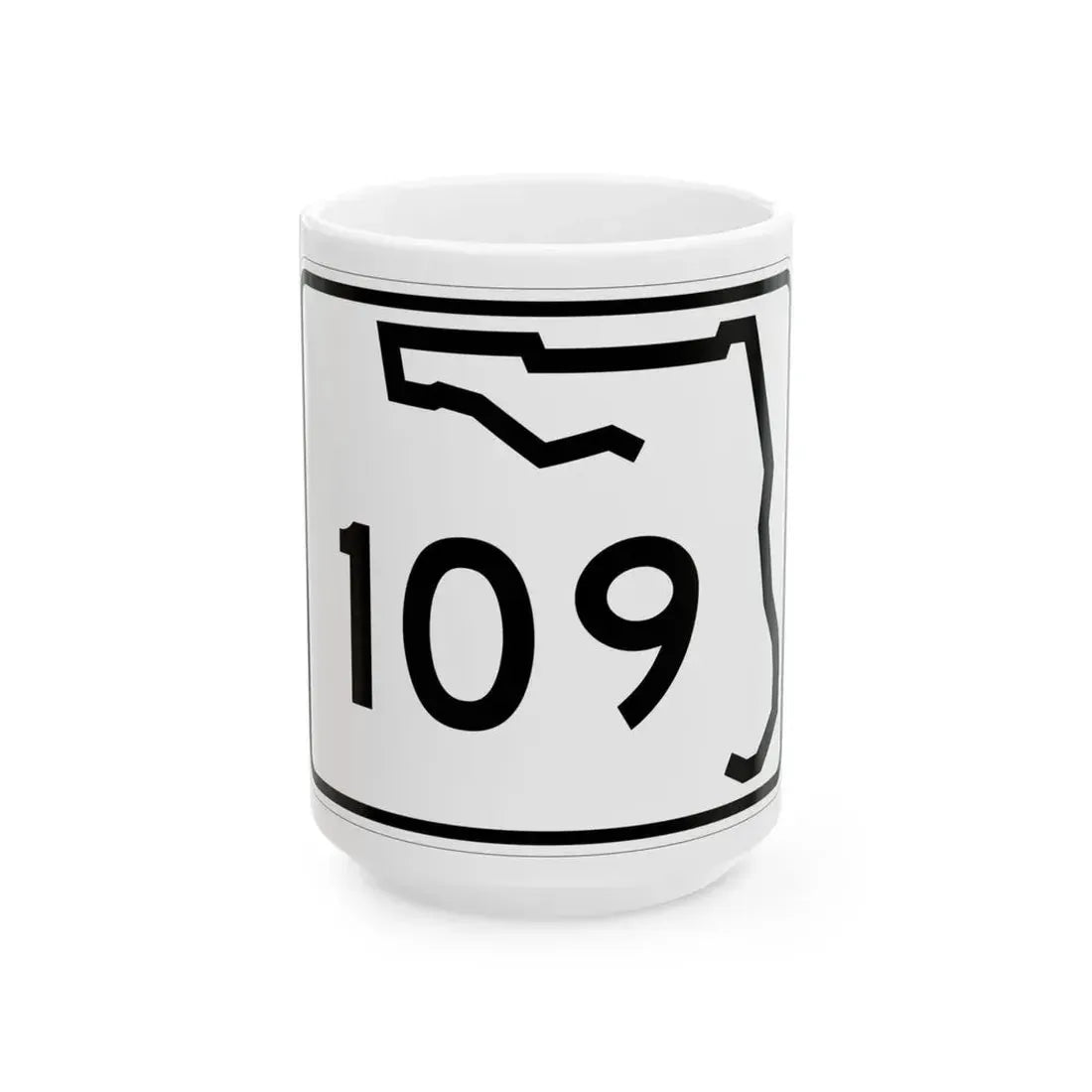 Florida 109 (Florida) (Road Sign) White Coffee Mug 15oz - Go Mug Yourself