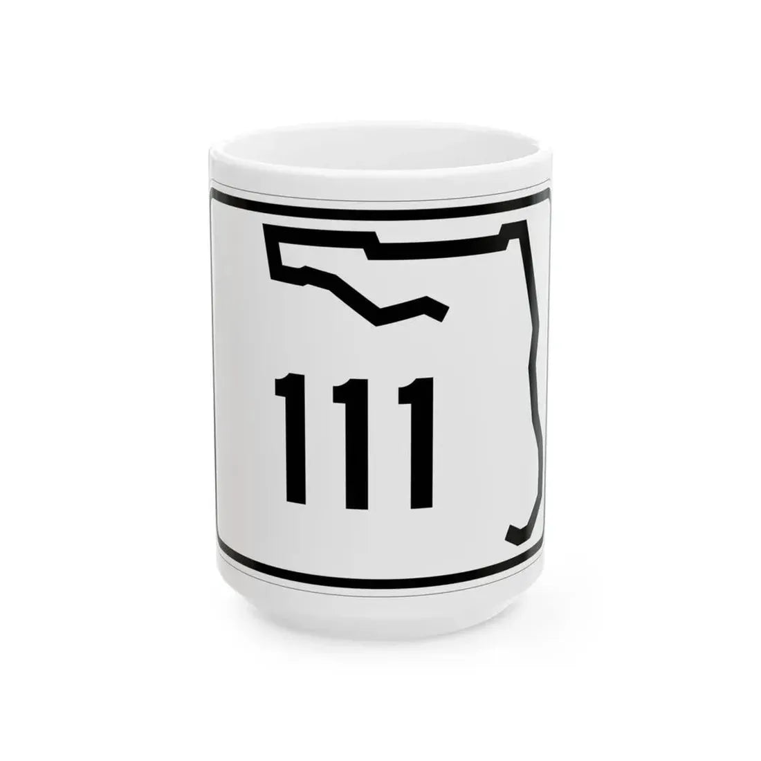 Florida 111 (Florida) (Road Sign) White Coffee Mug 15oz - Go Mug Yourself