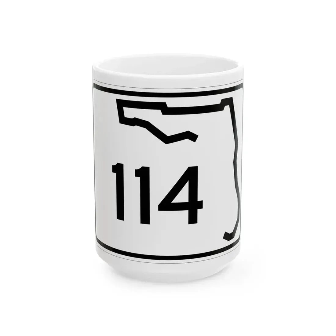 Florida 114 (Florida) (Road Sign) White Coffee Mug 15oz - Go Mug Yourself