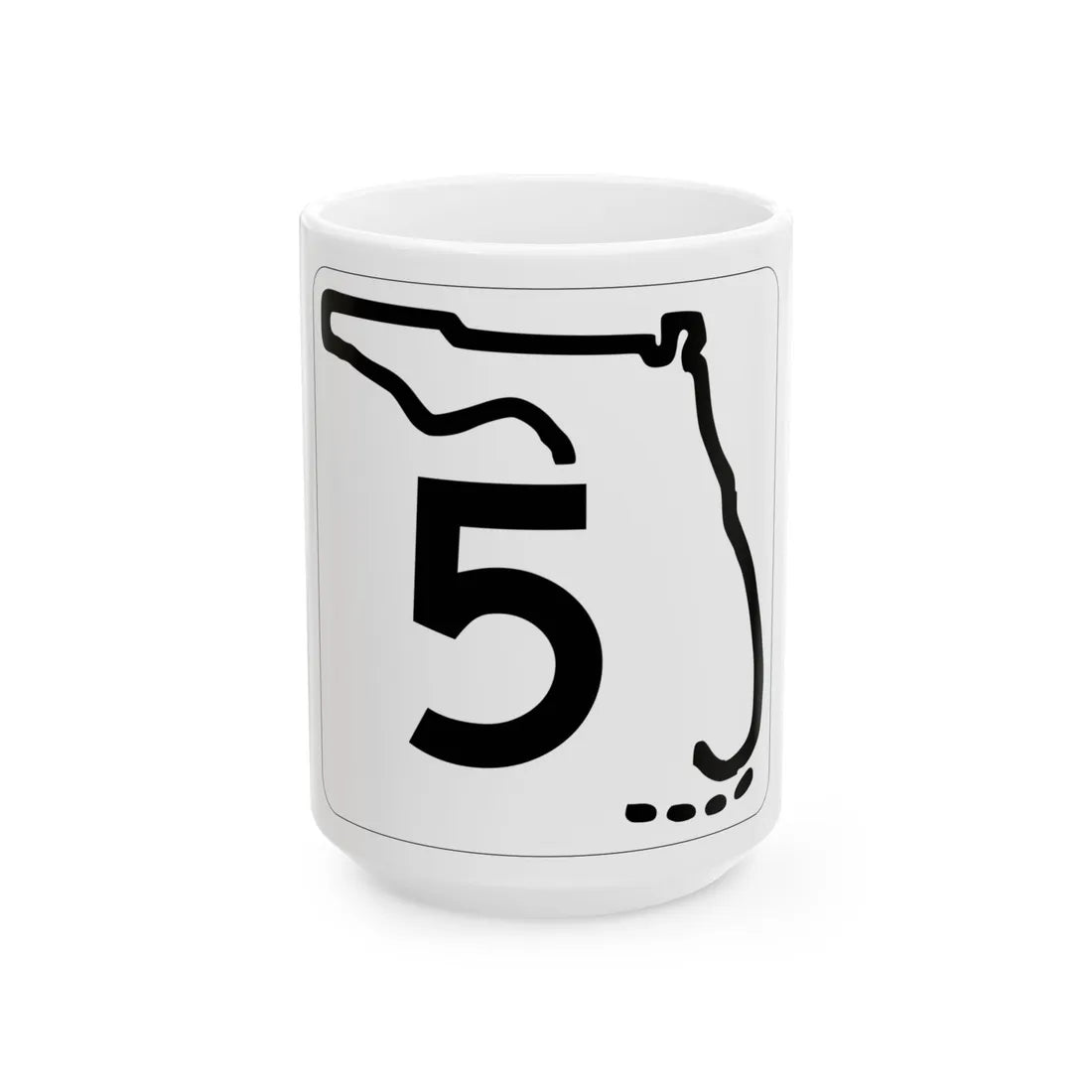 Florida 5 1955 (Florida) (Road Sign) White Coffee Mug 15oz - Go Mug Yourself