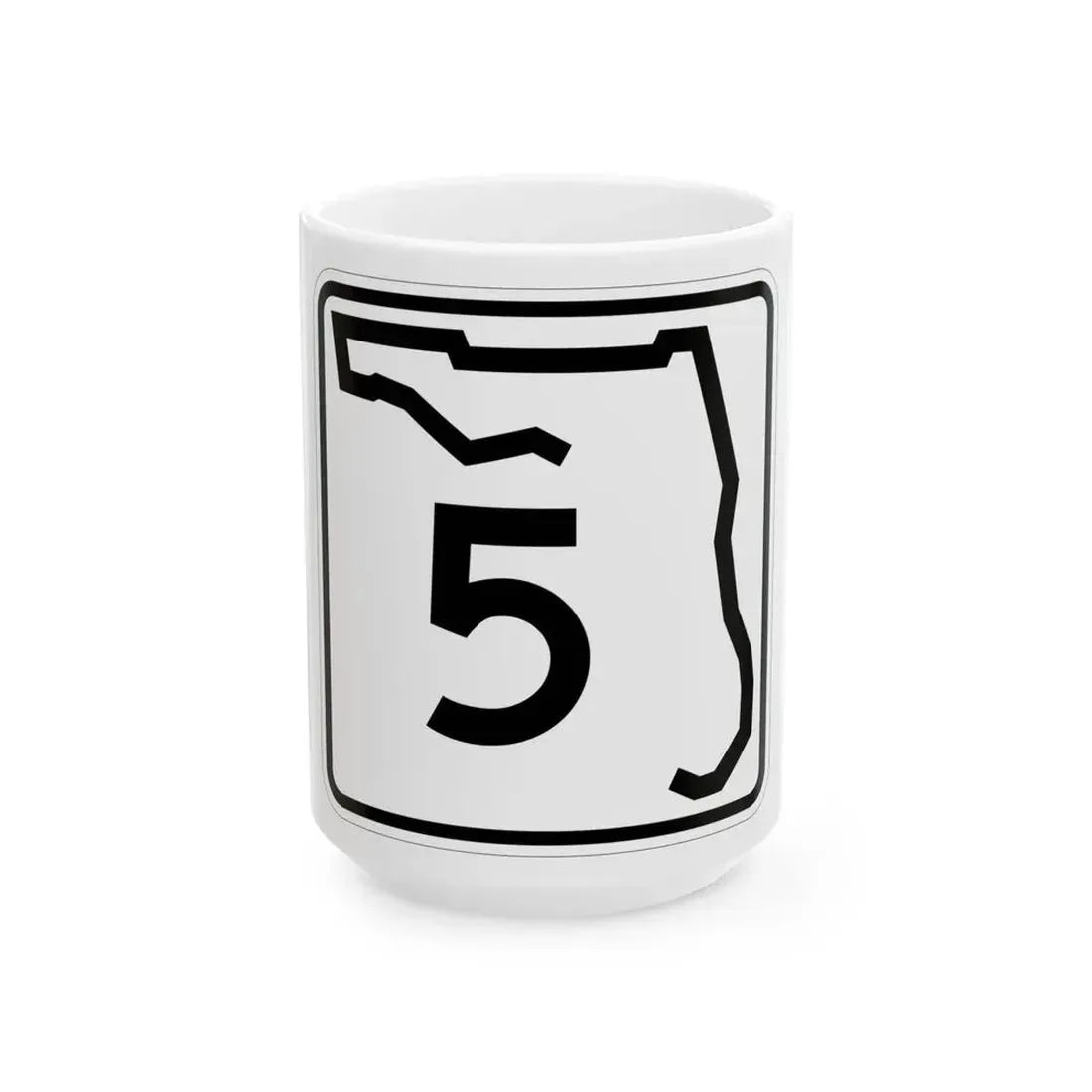Florida 5 (Florida) (Road Sign) White Coffee Mug 15oz - Go Mug Yourself