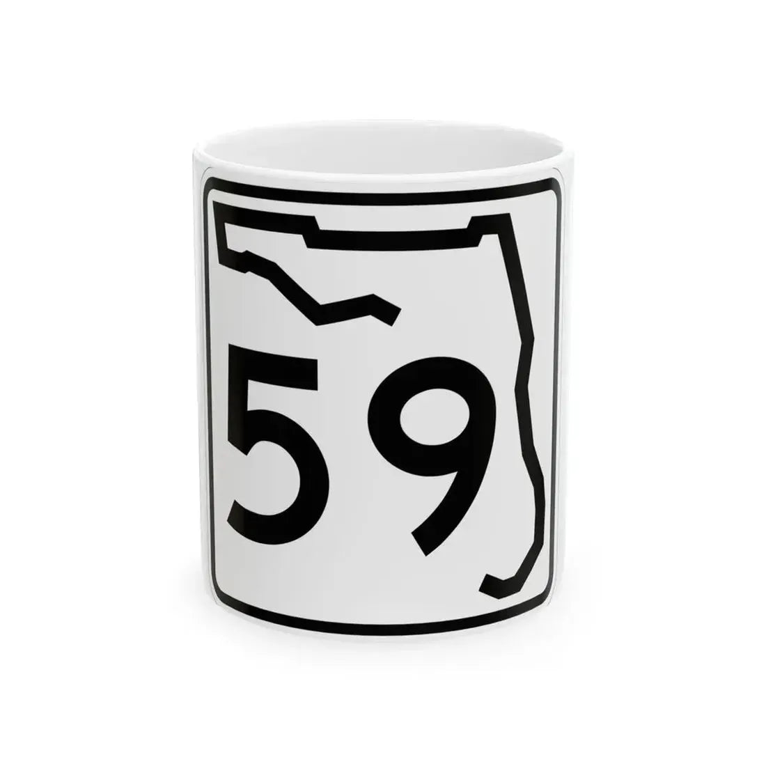 Florida 59 (Florida) (Road Sign) White Coffee Mug 11oz - Go Mug Yourself