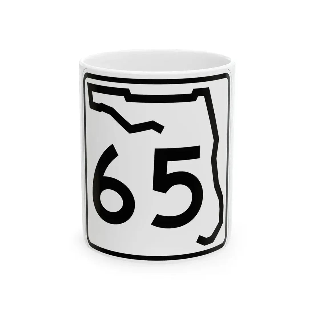 Florida 65 (Florida) (Road Sign) White Coffee Mug 11oz - Go Mug Yourself