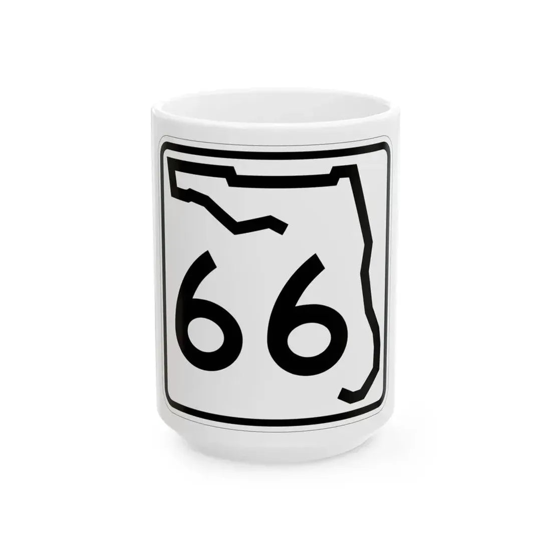 Florida 66 (Florida) (Road Sign) White Coffee Mug 15oz - Go Mug Yourself