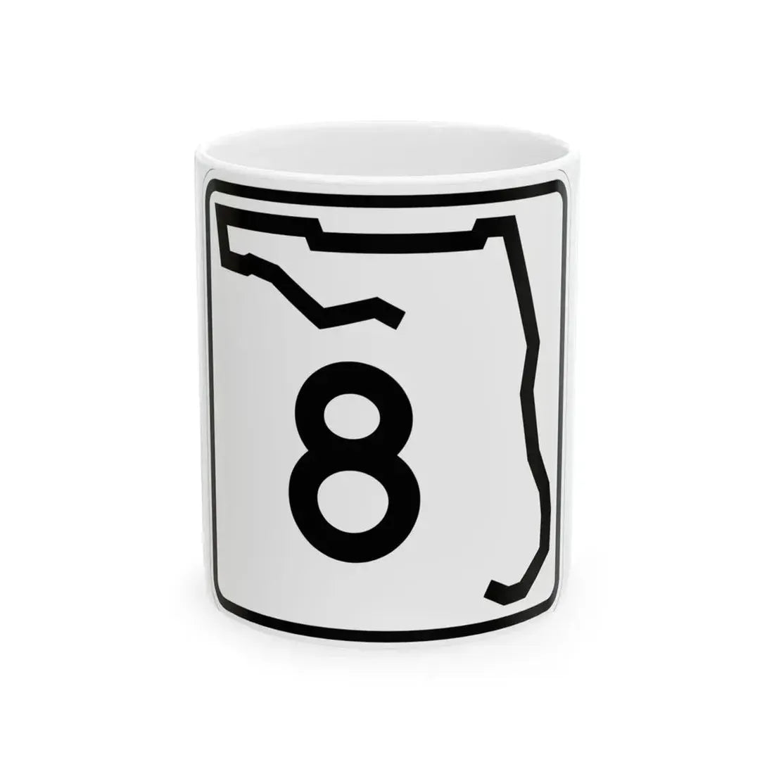 Florida 8 (Florida) (Road Sign) White Coffee Mug 11oz - Go Mug Yourself