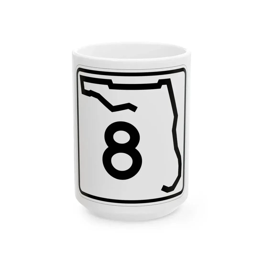 Florida 8 (Florida) (Road Sign) White Coffee Mug 15oz - Go Mug Yourself