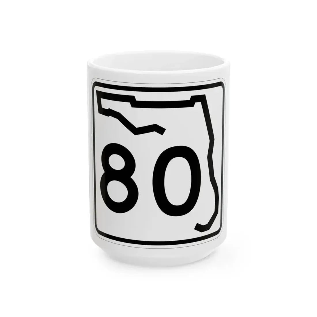 Florida 80 (Florida) (Road Sign) White Coffee Mug 15oz - Go Mug Yourself