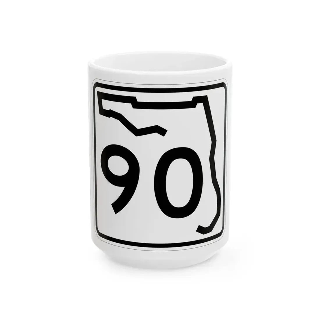 Florida 90 (Florida) (Road Sign) White Coffee Mug 15oz - Go Mug Yourself