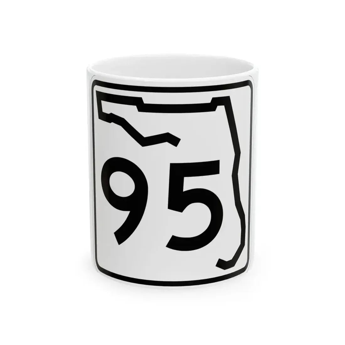 Florida 95 (Florida) (Road Sign) White Coffee Mug 11oz - Go Mug Yourself