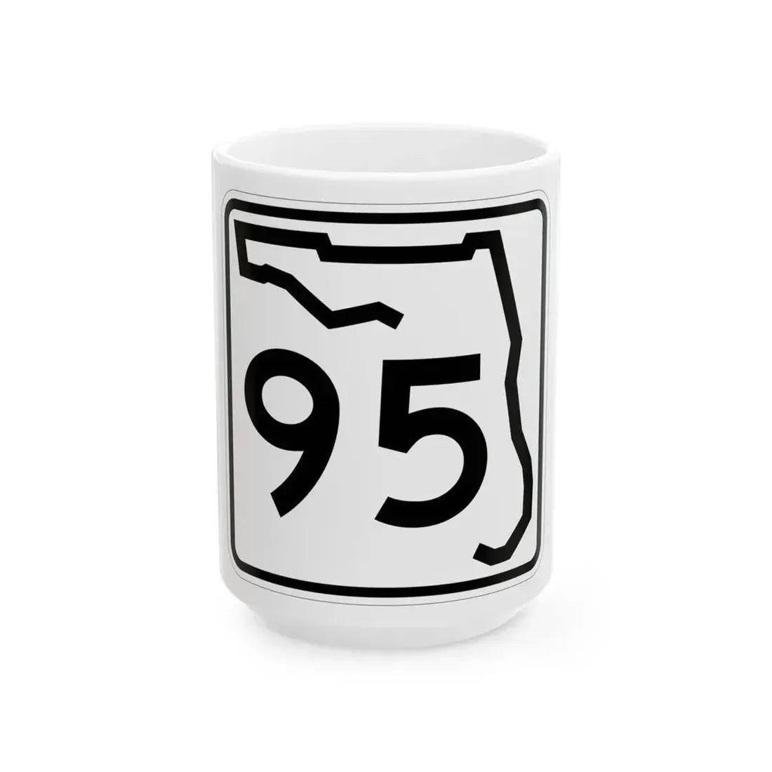 Florida 95 (Florida) (Road Sign) White Coffee Mug 15oz - Go Mug Yourself