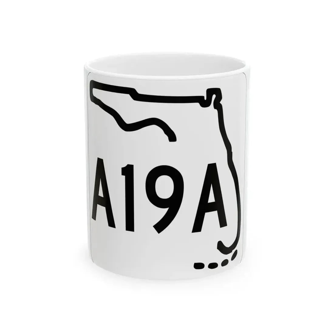 Florida A19A 1955 (Florida) (Road Sign) White Coffee Mug 11oz - Go Mug Yourself