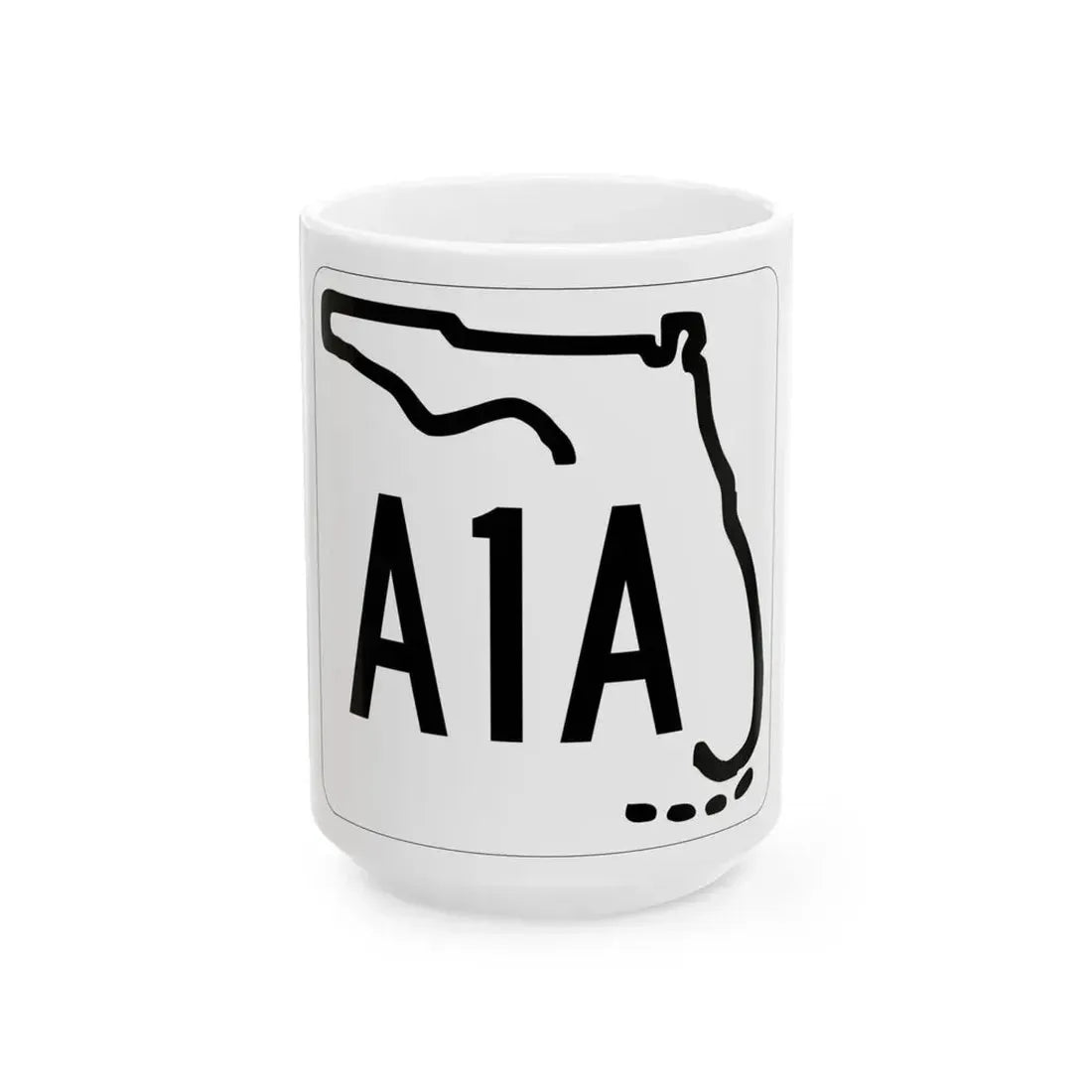 Florida A1A 1955 (Florida) (Road Sign) White Coffee Mug 15oz - Go Mug Yourself