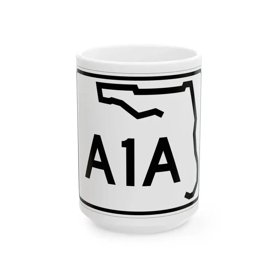 Florida A1A (Florida) (Road Sign) White Coffee Mug 15oz - Go Mug Yourself