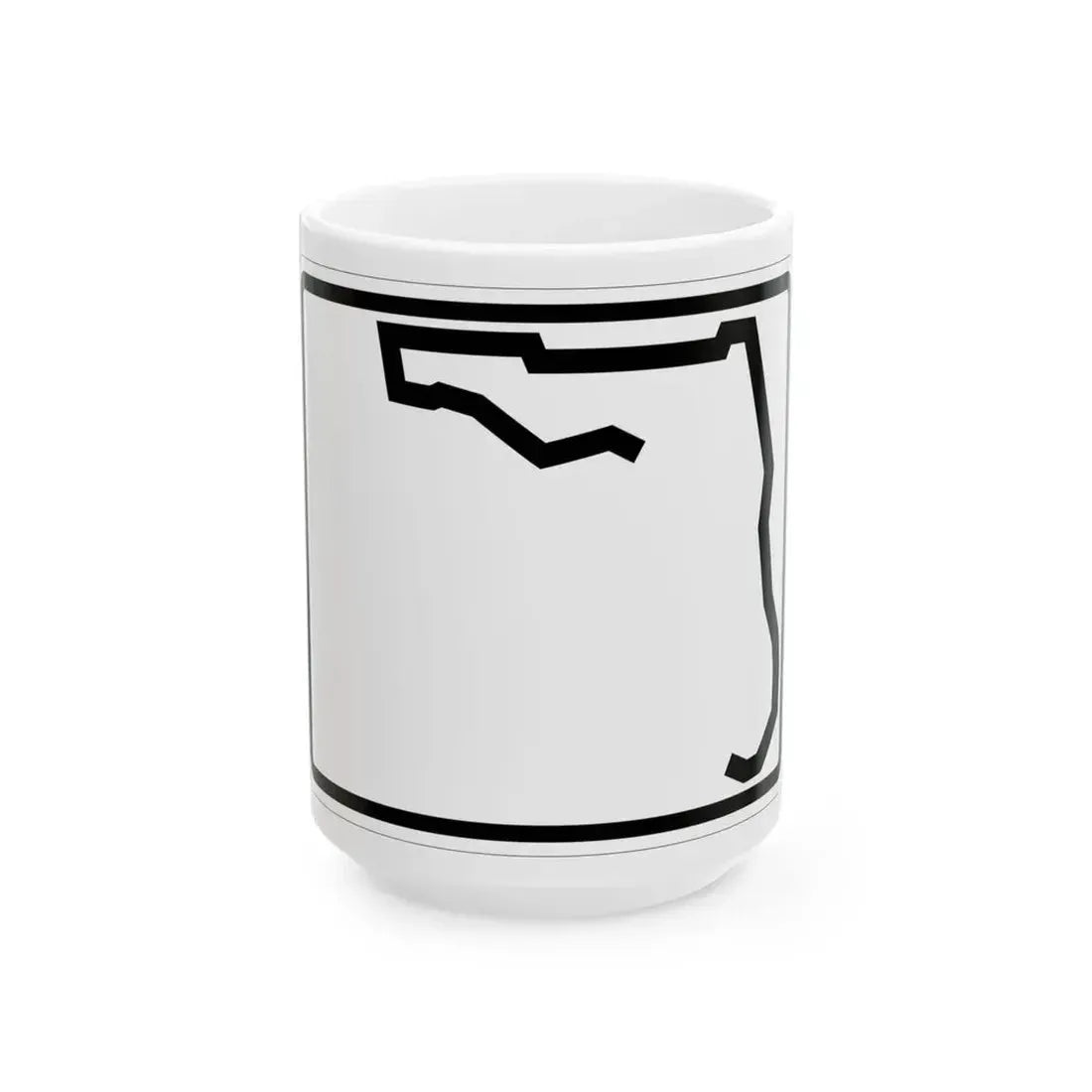Florida blank wide (Florida) (Road Sign) White Coffee Mug 15oz - Go Mug Yourself