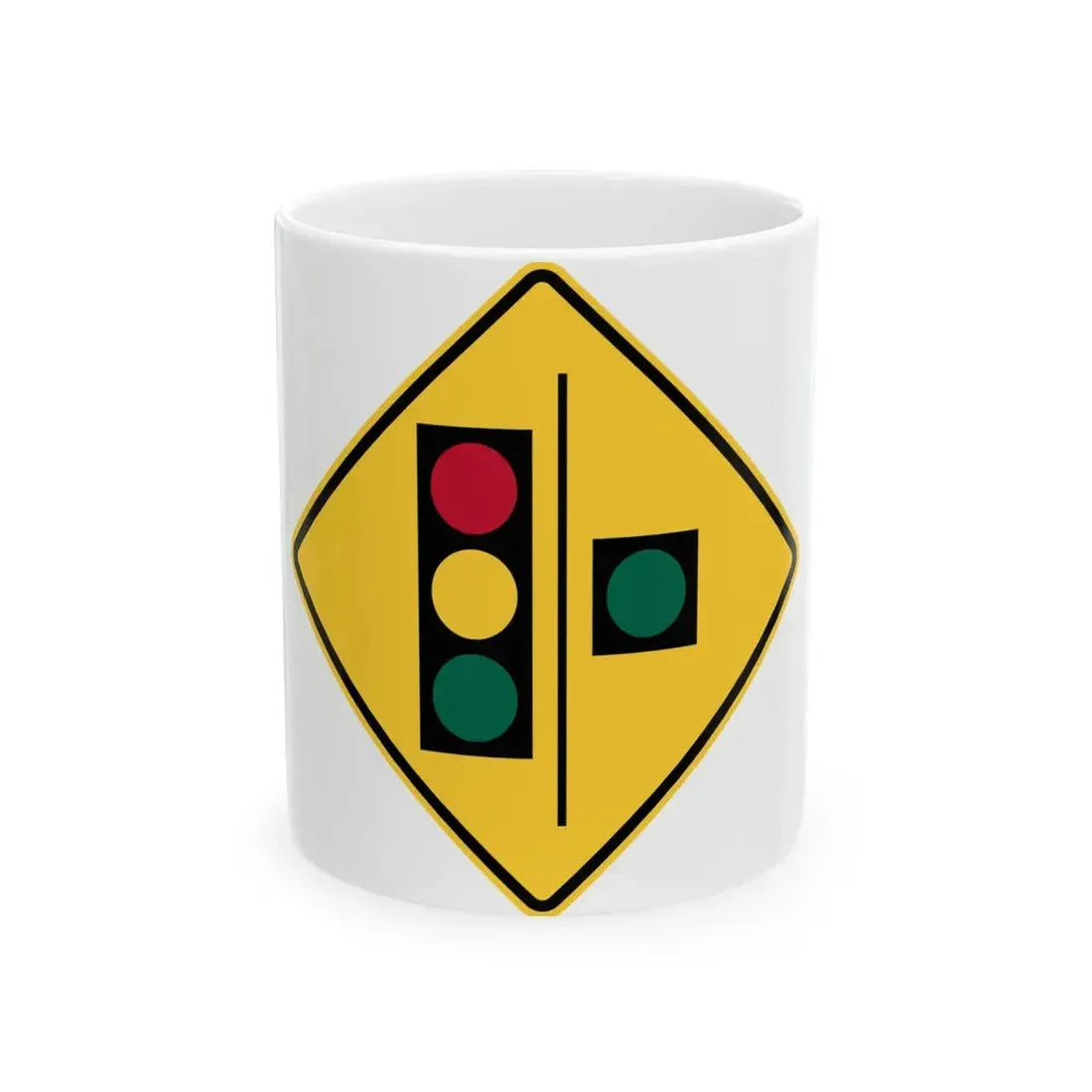Florida CGTL Road Sign Continuous Green Through Lane (Florida) (Road Sign) White Coffee Mug 11oz - Go Mug Yourself