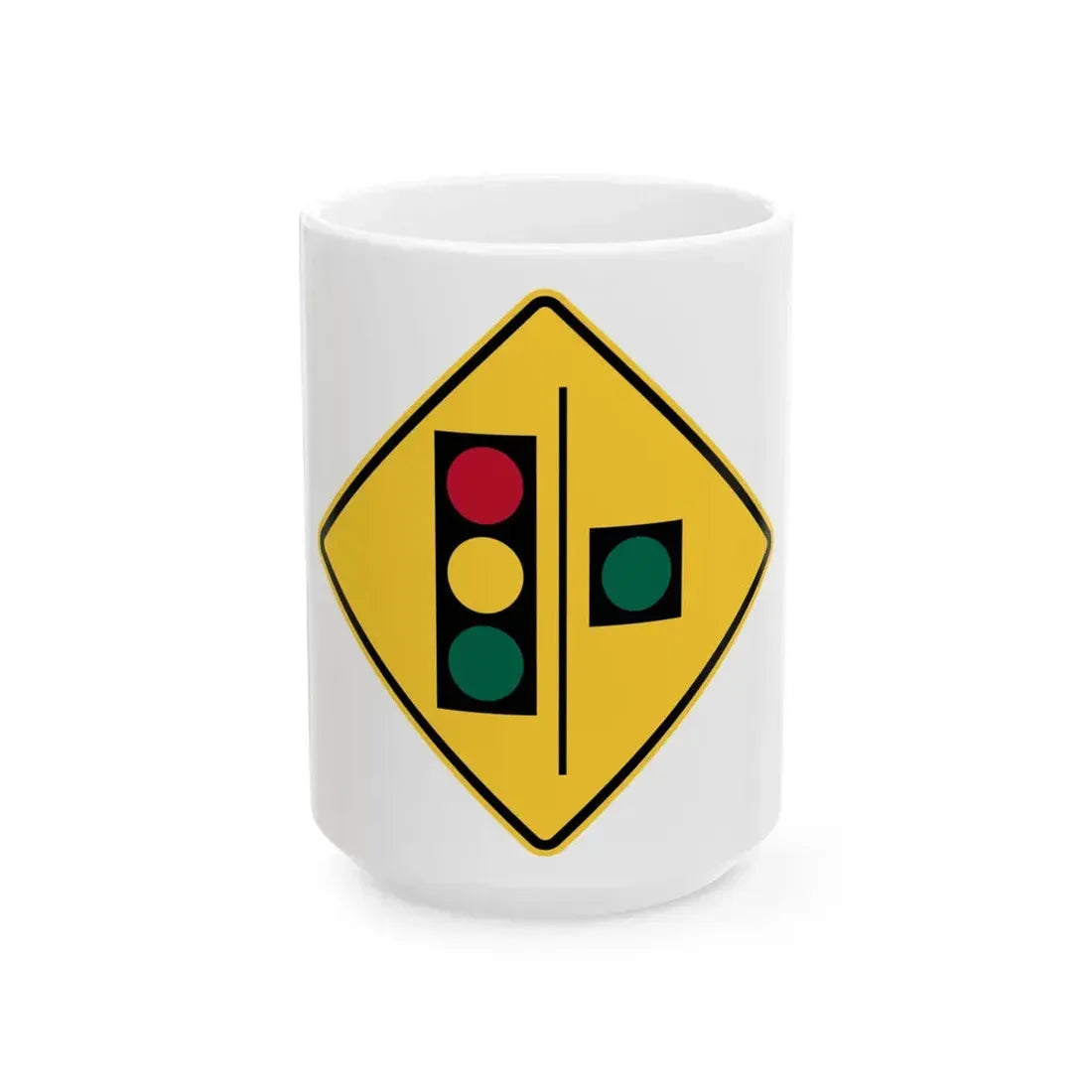 Florida CGTL Road Sign Continuous Green Through Lane (Florida) (Road Sign) White Coffee Mug 15oz - Go Mug Yourself