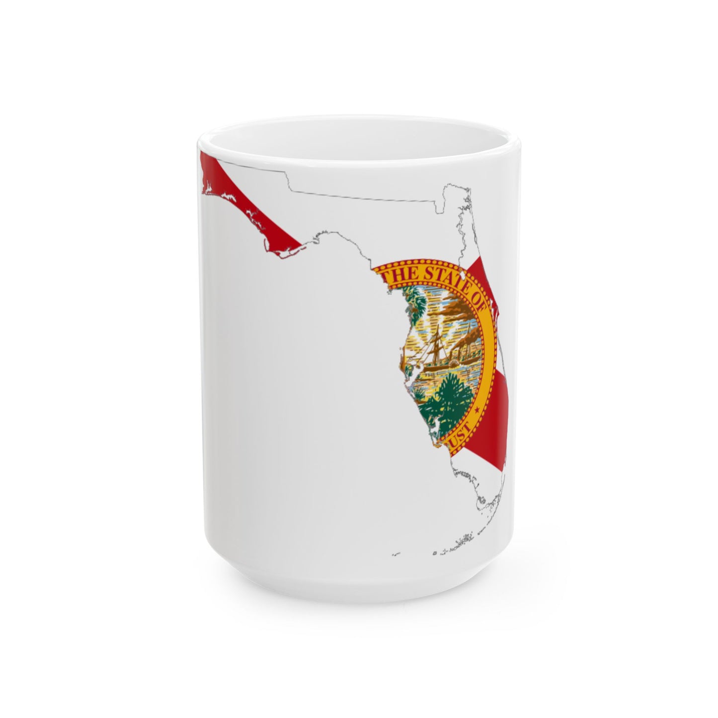 Florida Flagmap (United States) White Coffee Mug-15oz-Go Mug Yourself