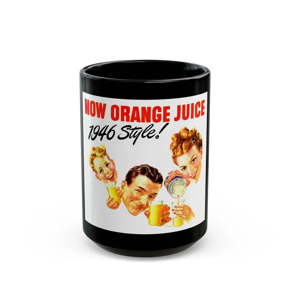 Florida Orange Juice ad, 1946 - Black Coffee Mug 15oz - Go Mug Yourself