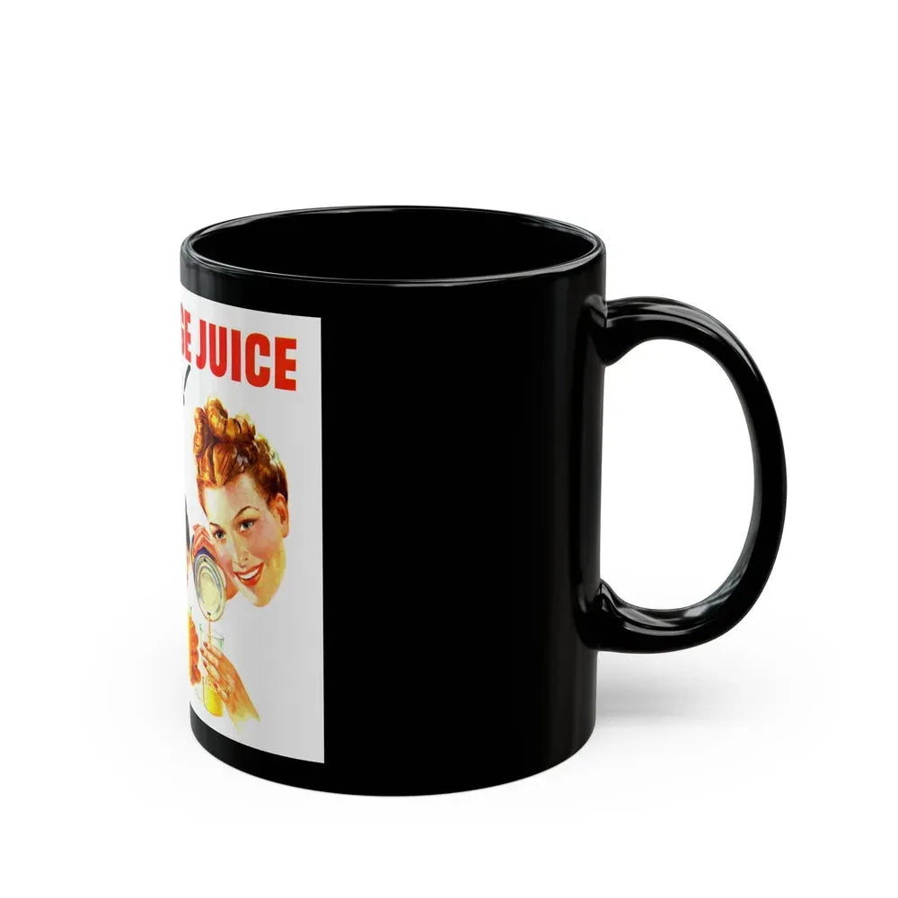 Florida Orange Juice ad, 1946 - Black Coffee Mug - Go Mug Yourself