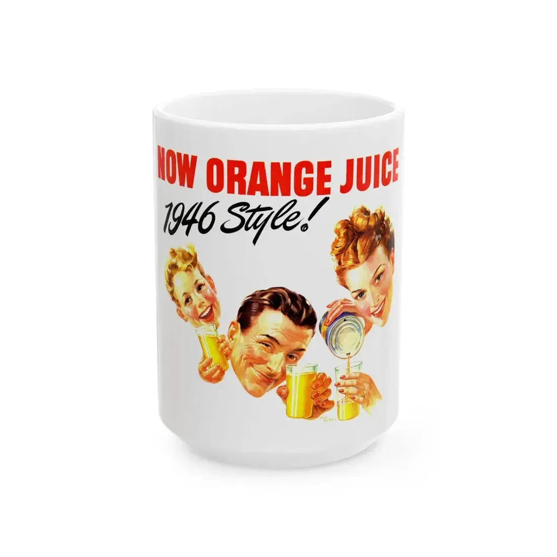 Florida Orange Juice ad, 1946 - White Coffee Mug 15oz - Go Mug Yourself