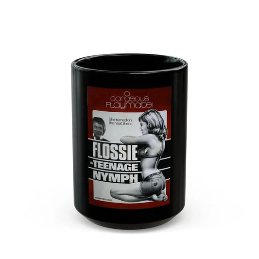 FLOSSY THE TEENAGE NYMPH 1974 Movie Poster - Black Coffee Mug 15oz - Go Mug Yourself