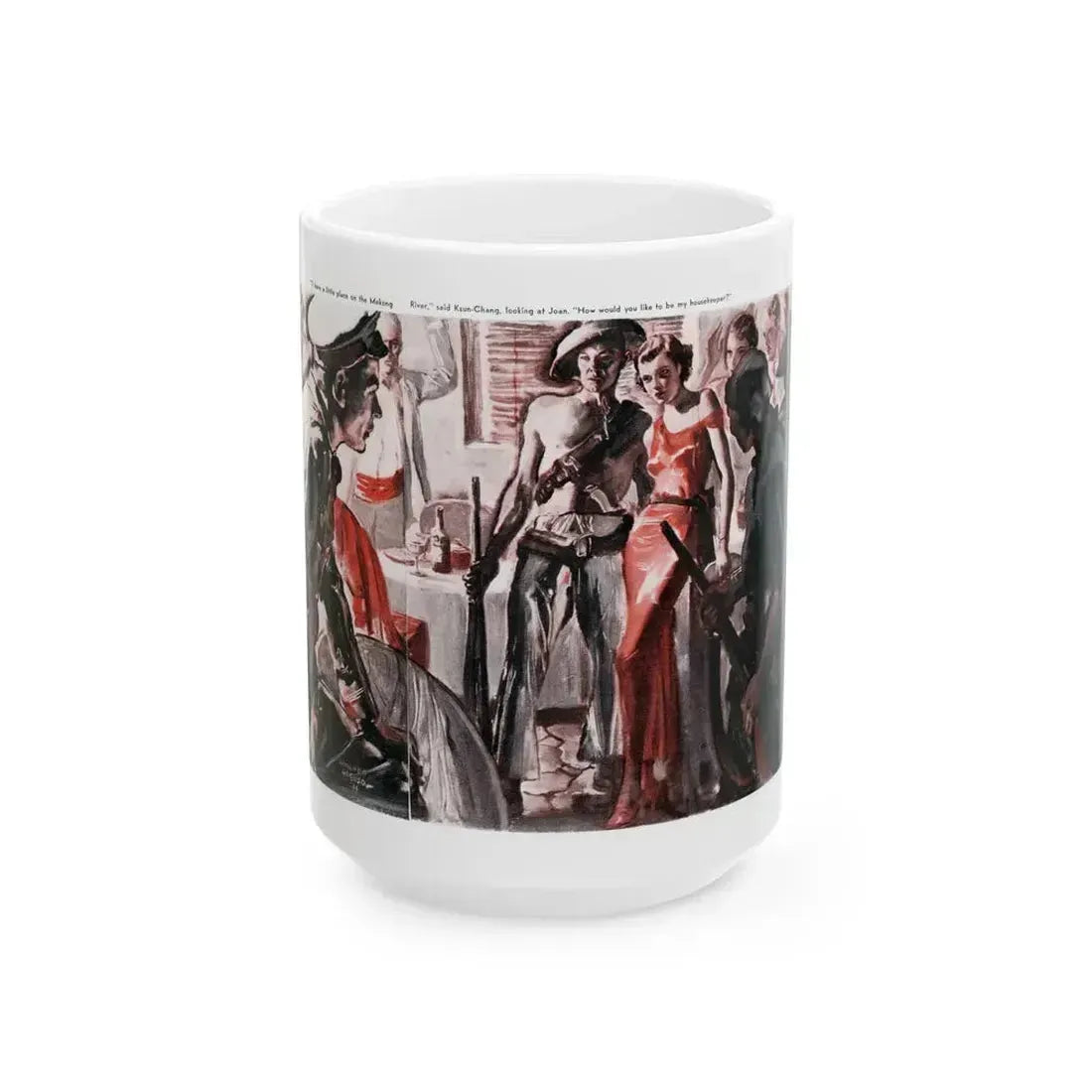 Flower Face (2), Cosmopolitan, November 1936 - White Coffee Mug 15oz - Go Mug Yourself
